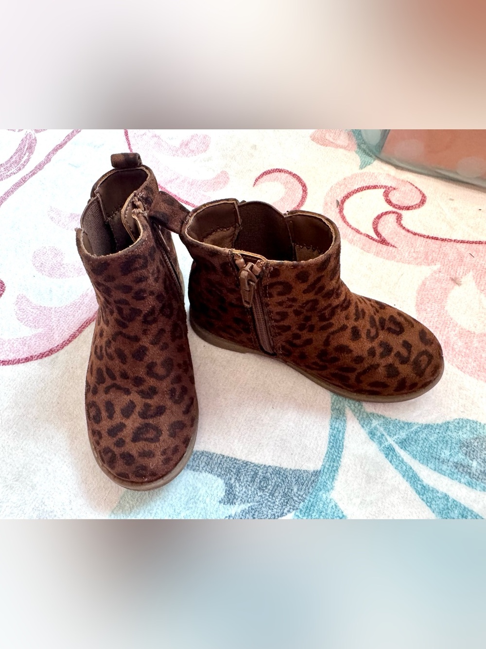 Old Navy Brown Leopard Print Ankle Boots for Kids